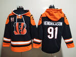 Cincinnati Bengals 91# HENDRICKSON stitched hoodie