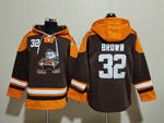 Cleveland Browns 32# BROWN stitched hoodie MEN WOMEN YOUTH S-6XL SIZE