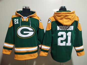 Green Bay Packers 21# WOODSON stitched hoodie MEN WOMEN YOUTH S-6XL SIZE