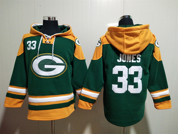 Green Bay Packers 33# JONES stitched hoodie MEN WOMEN YOUTH S-6XL SIZE