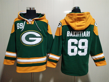 Green Bay Packers 69# BAKHTIARI stitched hoodie MEN WOMEN YOUTH S-6XL SIZE