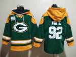 Green Bay Packers 92# WHITE stitched hoodie MEN WOMEN YOUTH S-6XL SIZE