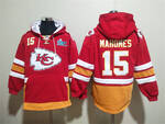 Kansas City 15# Patrick Mahomes stitched hoodie with pocket MEN WOMEN YOUTH S-6XL SIZE