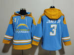 Los Angeles Chargers 3# JAMES JR stitched hoodie MEN WOMEN YOUTH S-6XL SIZE