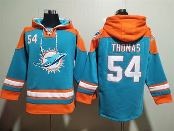 Miami Dolphins 54# THOMAS stitched hoodie MEN WOMEN YOUTH S-6XL SIZE