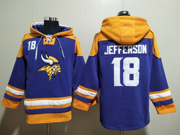 Minnesota Vikings 18# Justin Jefferson stitched hoodie MEN WOMEN YOUTH S-6XL SIZE
