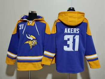 Minnesota Vikings 31# AKERS stitched hoodie MEN WOMEN YOUTH S-6XL SIZE