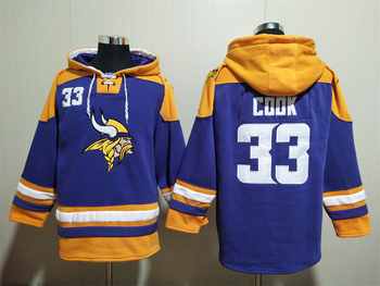 Minnesota Vikings 33# COOK stitched hoodie MEN WOMEN YOUTH S-6XL SIZE