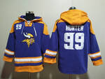 Minnesota Vikings 99# HUNTER stitched hoodie MEN WOMEN YOUTH S-6XL SIZE