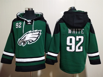 Philadelphia Eagles 92# white stitched hoodie MEN WOMEN YOUTH S-6XL SIZE