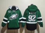 Philadelphia Eagles 92# white stitched hoodie with pocket MEN WOMEN YOUTH S-6XL SIZE