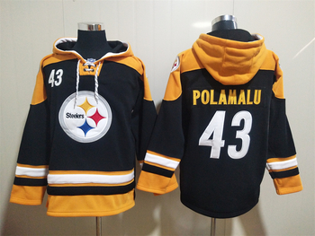 Pittsburgh Steelers 43# Troy Polamalu stitched hoodie MEN WOMEN YOUTH S-6XL SIZE