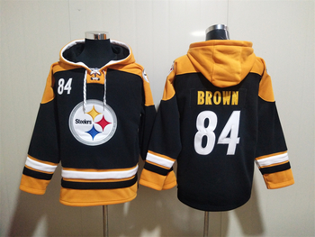 Pittsburgh Steelers 84# BROWN stitched hoodie MEN WOMEN YOUTH S-6XL SIZE
