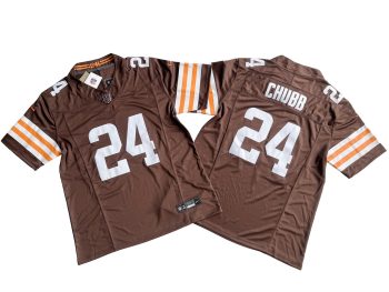 Cleveland Browns 24 Nick Chubb Vapor MEN WOMEN YOUTH S-6XL SIZE