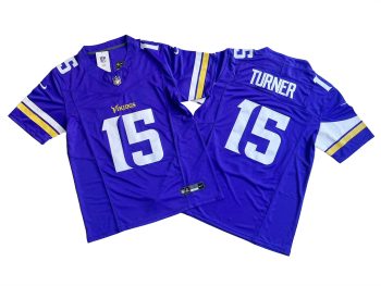Minnesota Vikings 15 Dallas Turner Purple MEN WOMEN YOUTH S-6XL SIZE