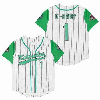 1# HARDBALL G BABY BLACK BUTTON DOWN JERSEY WHITE men women youth size S-6XL