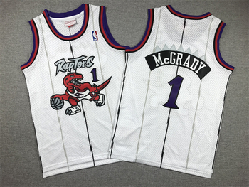 #1 Tracy McGrady Mitchell & Ness Toronto Raptors 1999-00 white basketball jersey MEN WOMEN YOUTH S-6XL SIZE