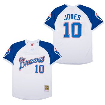 #10 Chipper Jones Atlanta Braves Jersey Mitchell & Ness pullover men women youth size S-6XL