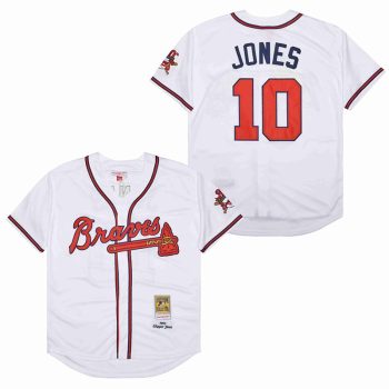 #10 Chipper Jones Atlanta Braves Jersey Mitchell & Ness white men women youth size S-6XL