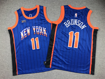 #11 Jalen Brunson New York Knicks Blue 202324 City Edition Swingman basketball Jersey MEN WOMEN YOUTH S-6XL SIZE