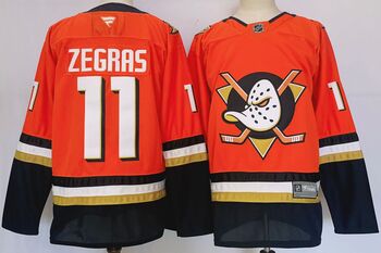 #11 Trevor Zegras Anaheim Ducks  Home Premium hockey Jersey - Orange MEN WOMEN YOUTH S-6XL SIZE