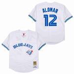 #12 #12 Roberto Alomar Toronto Blue Jays Jersey Mitchell & Ness white men women youth size S-6XL