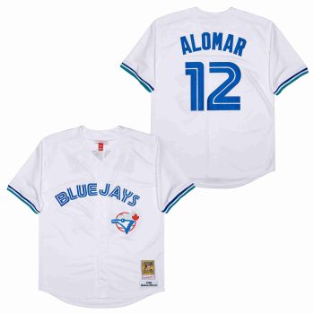 #12 #12 Roberto Alomar Toronto Blue Jays Jersey Mitchell & Ness white men women youth size S-6XL