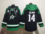 #14 Jamie Benn Dallas Stars stitched hoodie Jersey black