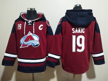 #19 SAKIC Navy Colorado Avalanche stitched hoodie jersey MEN WOMEN YOUTH S-6XL SIZE