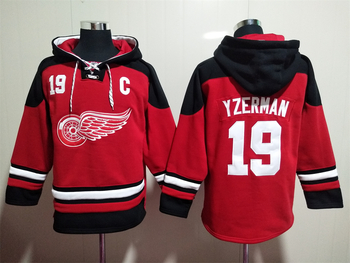 #19 Steve Yzerman Detroit Red Wings stitched hoodie jersey red MEN WOMEN YOUTH S-6XL SIZE