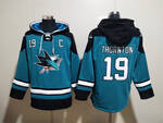 #19 THORNTON San Jose SHARKS stitched hoodie jersey MEN WOMEN YOUTH S-6XL SIZE