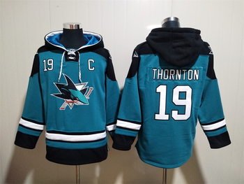 #19 THORNTON San Jose SHARKS stitched hoodie jersey MEN WOMEN YOUTH S-6XL SIZE