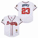 1995 Atlanta Braves DAVID JUSTICE World Series Baseball JERSEY men women youth size S-6XL