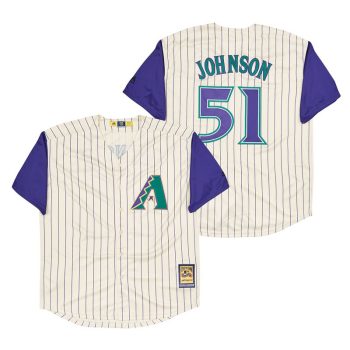 2001 Vintage Baseball 51 Randy Johnson Retro Jersey cream men women youth size S-6XL