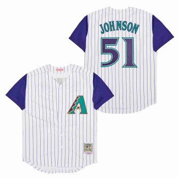 2001 Vintage Baseball 51 Randy Johnson Retro Jersey white men women youth size S-6XL