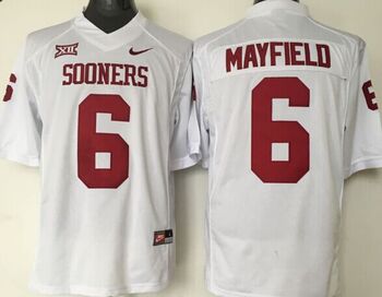 2015 Oklahoma Sooners #6 MAYFIELD white Football Jersey MEN WOMEN YOUTH S-6XL SIZE