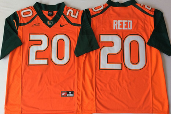 2018 Miami Hurricanes Orange 20 REED Football Jersey MEN WOMEN YOUTH S-6XL SIZE