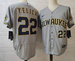 #22 Christian Yelich Gray Milwaukee Brewers Road baseball jersey MEN WOMEN YOUTH S-6XL SIZE