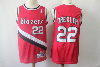 #22 Clyde Drexler Hardwood Classics 1986-1991 Basketball Jersey retro version red MEN WOMEN YOUTH S-6XL SIZE