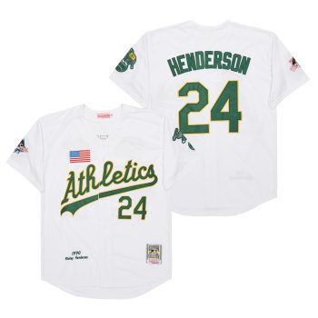 #24 Rickey Henderson Jersey Old Classic Style White jersey Uniform men women youth size S-6XL
