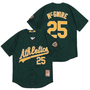 #25 Mark McGwire Oakland A’s retro Jersey black men women youth size S-6XL