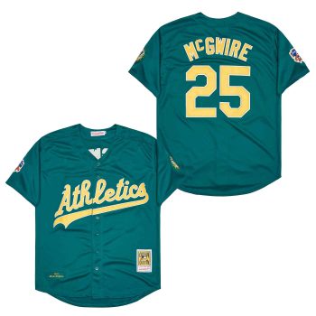 #25 Mark McGwire Oakland A’s retro Jersey green men women youth size S-6XL