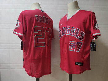 #27 Mike Trout  Los Angeles Angels Home Elite baseball jersey red MEN WOMEN YOUTH S-6XL SIZE