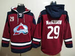 #29 Nathan MacKinnon Navy Colorado Avalanche stitched hoodie jersey
