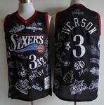 #3 Allen Iverson Philadelphia 76ers Basketball jersey black MEN WOMEN YOUTH S-6XL SIZE