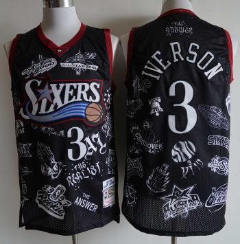 #3 Allen Iverson Philadelphia 76ers Basketball jersey black MEN WOMEN YOUTH S-6XL SIZE