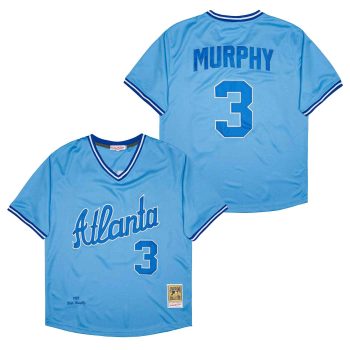#3 Dale Murphy Atlanta Braves Jersey Mitchell & Ness blue men women youth size S-6XL