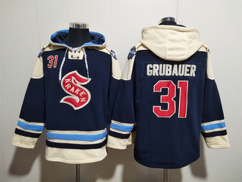 #31 Philipp Grubauer Seattle Kraken stitched hoodie jersey MEN WOMEN YOUTH S-6XL SIZE