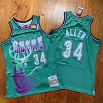 #34 Ray Allen Milwaukee Bucks Mitchell & Ness Hardwood Classics basketball Jersey