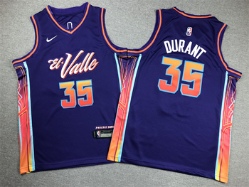 #35 Kevin Durant Phoenix Suns Fast Break  basketball Jersey city Edition purple MEN WOMEN YOUTH S-6XL SIZE